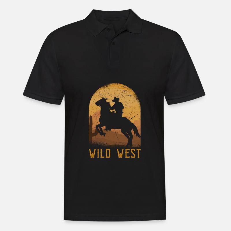 Wild West - Männer Poloshirt - Schwarz