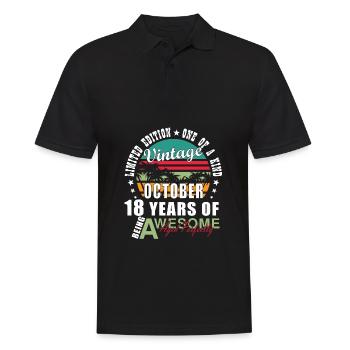 18. Geburtstag 18 Jahre Oktober 2006 - Männer Poloshirt - Schwarz - Vorne - Kai (181cm)