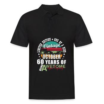 Birthday Gift 60th Birthday October 1964 - Men's Polo Shirt - black - Front - Kai (181cm)