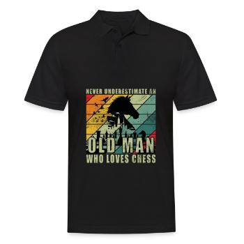 joueur d’échecs échiquier échiquier échiquier - Polo Homme - noir - Devant - Kai (181cm)