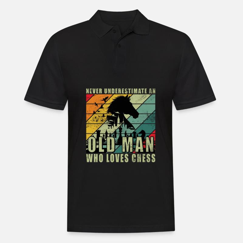 joueur d’échecs échiquier échiquier échiquier - Polo Homme - noir
