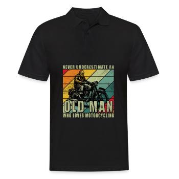 Never Understimate An Old Man Motorcycle - Men's Polo Shirt - black - Front - Kai (181cm)