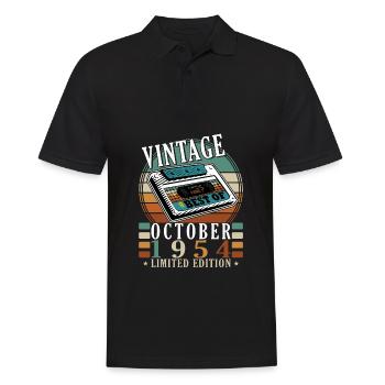 Oktober 1954 Geburtstagsgeschenk 1954 Oktober - Männer Poloshirt - Schwarz - Vorne - Kai (181cm)