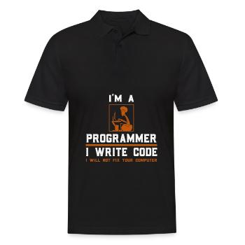 Programmierer Informatiker Software IT Geschenk - Männer Poloshirt - Schwarz - Vorne - Kai (181cm)