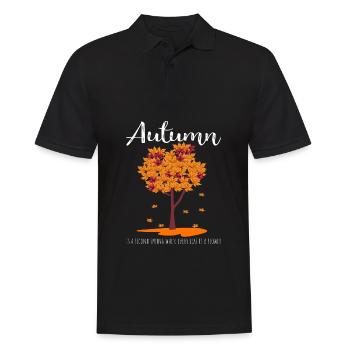 Herbstbaum Orange Herbstblätter Die Jahreszeit - Männer Poloshirt - Schwarz - Vorne - Kai (181cm)