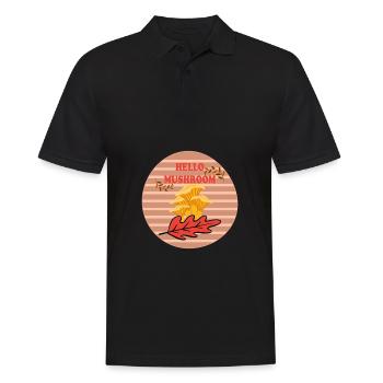Champignons, Champignons, Cèpes, Cueillette de champignons, Forêt - Polo Homme - noir - Devant - Kai (181cm)