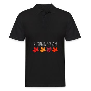 Herbst Text Saison - Männer Poloshirt - Schwarz - Vorne - Kai (181cm)
