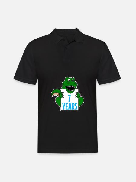7. 7 JAHRE. 7. JAHRESTAG. GEBURTSTAG 7 JAHRE. 7 - Herre poloshirt - sort