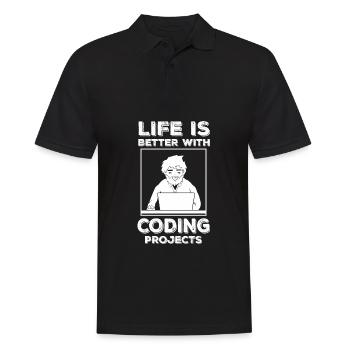 Programmer Computer Scientist Geek Funny Saying - Men's Polo Shirt - black - Front - Kai (181cm)