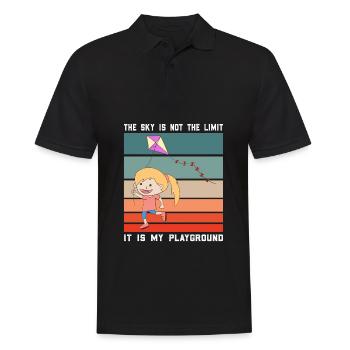 Kite Flying Kite Flying Retro Gift - Men's Polo Shirt - black - Front - Kai (181cm)