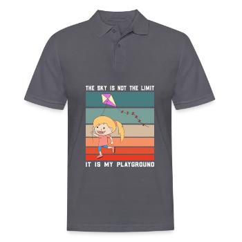 Drachenfliegen Drachensteigen Retro Geschenk - Männer Poloshirt - Anthrazit - Vorne - Nico (186cm)