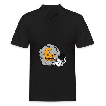 6ème anniversaire garçon - 6 ans - j’ai 6 ans - Polo Homme - noir - Devant - Kai (181cm)