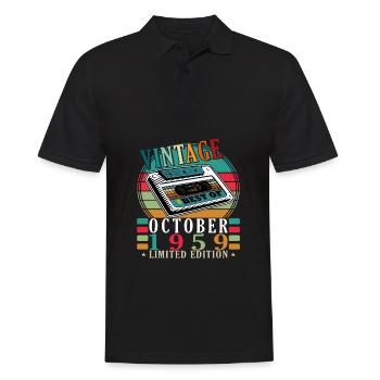 Oktober 1959 Geburtstag 1959 Geboren Oktober 1959 - Männer Poloshirt - Schwarz - Vorne - Kai (181cm)