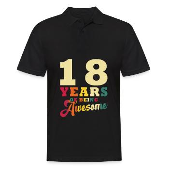 Awesome for 18 years - Men's Polo Shirt - black - Front - Kai (181cm)