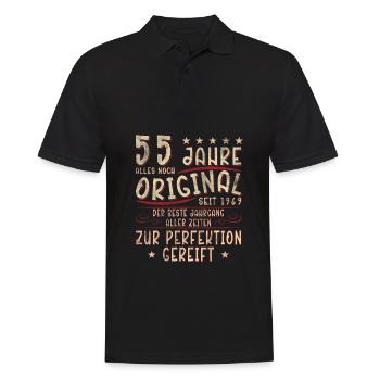 55th Birthday 55 Years - Men's Polo Shirt - black - Front - Kai (181cm)