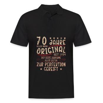 70 Geburtstag 70 Jahre Siebzig Geburtstag 1954 - Männer Poloshirt - Schwarz - Vorne - Kai (181cm)