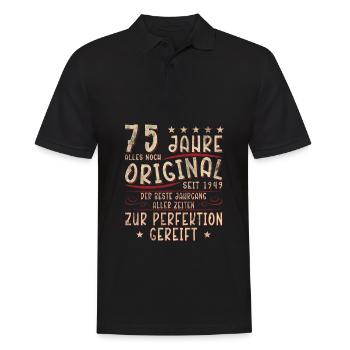 75. Geburtstag - Männer Poloshirt - Schwarz - Vorne - Kai (181cm)