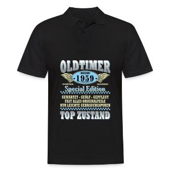 Oldtimer 1959 Jahrgang geboren Geburtstag Geschenk - Männer Poloshirt - Schwarz - Vorne - Kai (181cm)