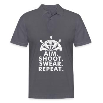 Dartspieler Routine Darts jeden Tag - Männer Poloshirt - Anthrazit - Vorne - Nico (186cm)