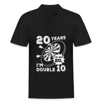 Ich bin nicht 20 ich bin Doppel 10 Geburtstag Dart - Männer Poloshirt - Schwarz - Vorne - Kai (181cm)