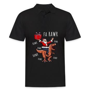 Dinosaure Moche Noël Noël Trex - Polo Homme - noir - Devant - Kai (181cm)