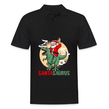 Dinosaure Trex T-Rex Noël Noël - Polo Homme - noir - Devant - Kai (181cm)