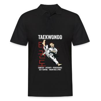 Taekwondo Girl Tae Kwon Do Martial Arts Gift - Men's Polo Shirt - black - Front - Kai (181cm)