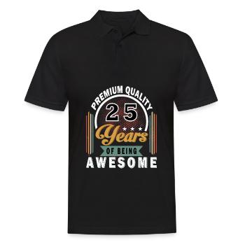 25. Geburtstag Mann Frau 25 Jahre Spruch Lustig - Männer Poloshirt - Schwarz - Vorne - Kai (181cm)