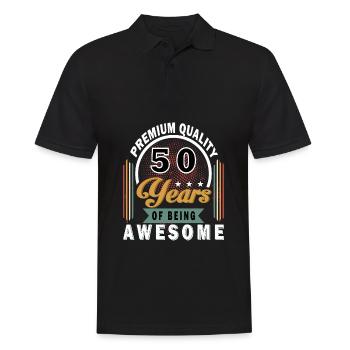 50. Geburtstag 50 Jahre Spruch - Männer Poloshirt - Schwarz - Vorne - Kai (181cm)