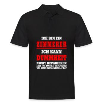 Zimmermann Sprüche Zimmern Zimmerer - Männer Poloshirt - Schwarz - Vorne - Kai (181cm)