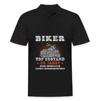 Biker 35 Jahre Motorradfahrer Geburtstag Motorrad - Männer Poloshirt - Schwarz - Vorne - Kai (181cm)