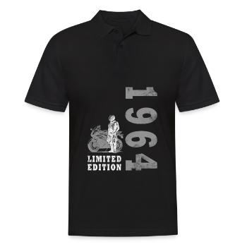 Klassiker 1964 Jahrgang Vintage Retro Motorrad - Männer Poloshirt - Schwarz - Vorne - Kai (181cm)