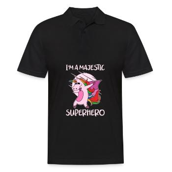 Licorne Super-héros Licornes Licorne Bébé licorne - Polo Homme - noir - Devant - Kai (181cm)