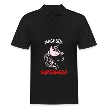 Licorne Super Licorne Héros Cadeau T-shirt - Polo Homme - noir - Devant - Kai (181cm)