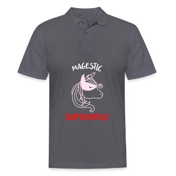 Licorne Super Licorne Héros Cadeau T-shirt - Polo Homme - charbon - Devant - Nico (186cm)