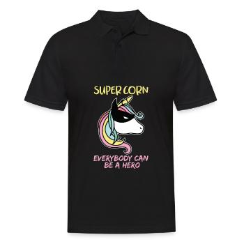 Superheld Supercorn Einhörner Held Spruch - Männer Poloshirt - Schwarz - Vorne - Kai (181cm)
