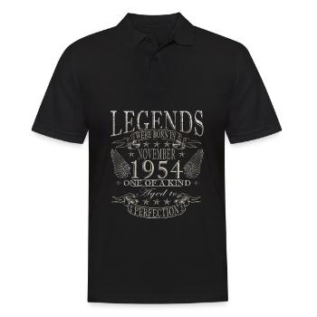 November 1954 Original 70th Anniversary - Men's Polo Shirt - black - Front - Kai (181cm)