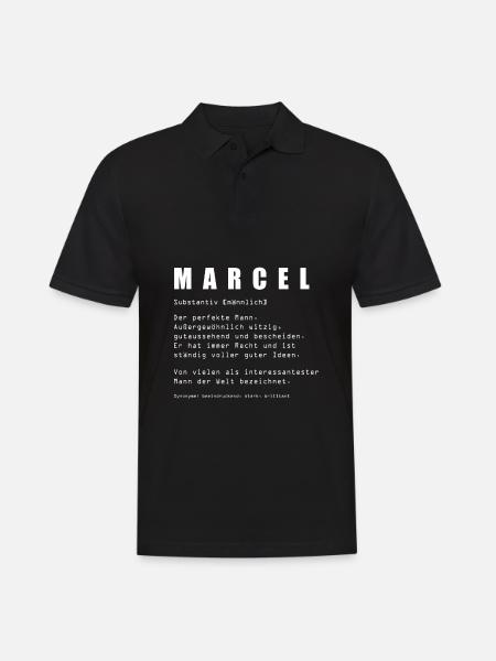 Marcel Name Design - Männer Poloshirt - Schwarz