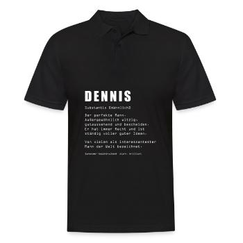 Dennis Name Geschenk Geburtstag - Männer Poloshirt - Schwarz - Vorne - Kai (181cm)