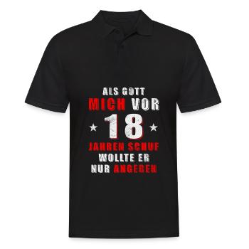 Als gott mich vor 18 jahren schuf - Männer Poloshirt - Schwarz - Vorne - Kai (181cm)