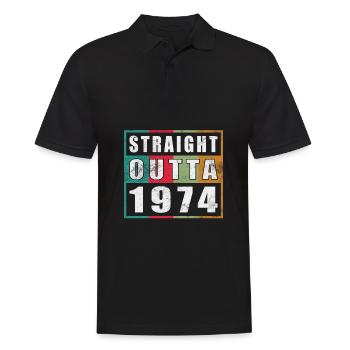 Straight Outta 1974 Birthday 1974 Born 1974 - Men's Polo Shirt - black - Front - Kai (181cm)