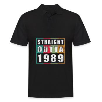Straight Outta 1989 Geburtstag 1989 Geboren 1989 - Männer Poloshirt - Schwarz - Vorne - Kai (181cm)