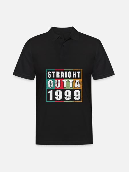 Straight Outta 1999 Geburtstag 1999 Geboren 1999 - Männer Poloshirt - Schwarz