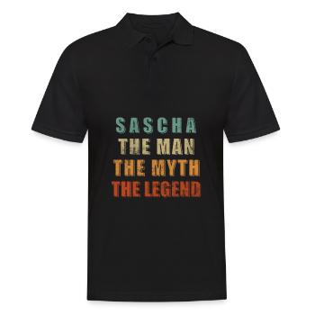 Sascha Name Saying Gift First name Sascha - Men's Polo Shirt - black - Front - Kai (181cm)