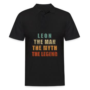 Leon Name Spruch Geschenk - Männer Poloshirt - Schwarz - Vorne - Kai (181cm)
