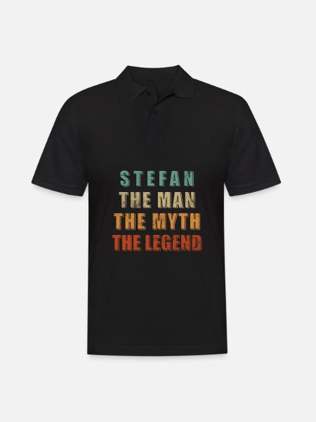 Stefan Name Design - Männer Poloshirt - Schwarz