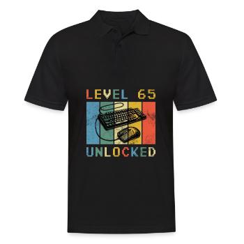 Level 65 unlocked 65 birthday 65 years old - Men's Polo Shirt - black - Front - Kai (181cm)