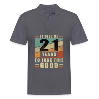 This is how good you can look at 21 Birthday Vintage - Men's Polo Shirt - charcoal grey - Front - Nico (186cm)