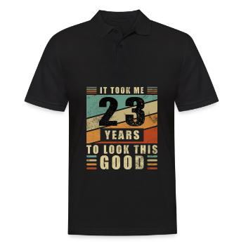 23 Birthday 23 years 23 Years 23 Age 23 Age - Men's Polo Shirt - black - Front - Kai (181cm)