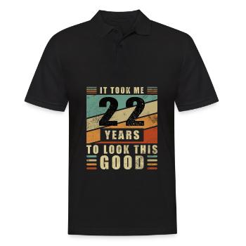 22 ans d’anniversaire mari cadeau hommes drôle - Polo Homme - noir - Devant - Kai (181cm)